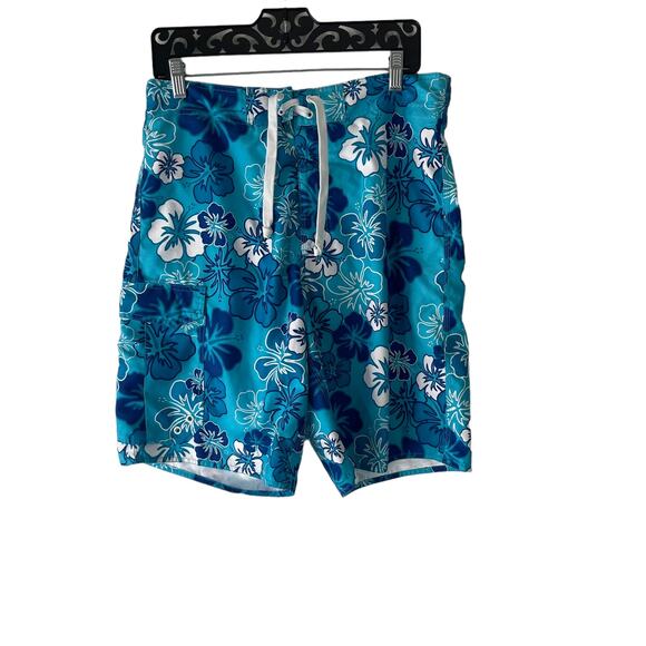 Joe Boxer Men's Size Medium Blue Hawaiian Swimming Trunks Board Shorts‎ - Picture 1 of 7
